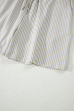 Load image into Gallery viewer, Sky Blue Stripe Dolman Sleeve Polo Shirt and Drawstring Shorts Set

