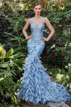 Load image into Gallery viewer, Feather Mermaid Gown
