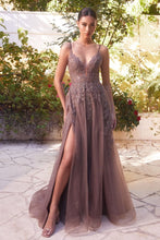 Load image into Gallery viewer, Lace Embellished A-Line Layered Tulle Gown
