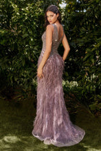 Load image into Gallery viewer, Beaded &amp; Feather Fitted Gown
