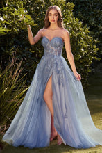 Load image into Gallery viewer, Strapless Blue Ball Gown
