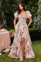 Load image into Gallery viewer, Floral Printed Ruffle Gown
