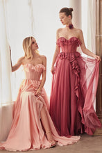 Load image into Gallery viewer, Strapless Chiffon Ruffle A-Line Dress
