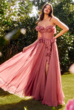 Load image into Gallery viewer, Strapless Chiffon Ruffle A-Line Dress
