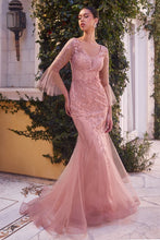 Load image into Gallery viewer, Fitted Lace Mermaid Gown With Trumpet Sleeve
