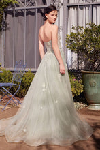 Load image into Gallery viewer, Sage Green Strapless Ball Gown
