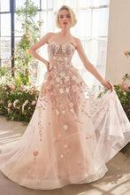 Load image into Gallery viewer, Spring Floral Applique A-Line Gown
