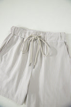 Load image into Gallery viewer, Sky Blue Stripe Dolman Sleeve Polo Shirt and Drawstring Shorts Set
