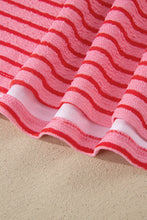Load image into Gallery viewer, Rose Stripe Side Split Knit Tee Drawstring Shorts Set
