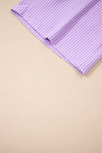 Load image into Gallery viewer, Sky Blue Stripe Dolman Sleeve Polo Shirt and Drawstring Shorts Set
