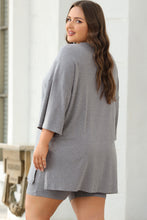 Load image into Gallery viewer, Light Grey Solid Color Loose Tunic Top Loungewear
