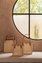 Load image into Gallery viewer, Citra Leather and Rattan Tote Bag
