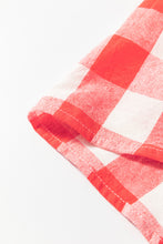 Load image into Gallery viewer, Pink Oversized Plaid Puff Sleeve Round Hem Shirt Dress
