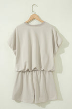 Load image into Gallery viewer, Light Blue Solid Color Puffy Loose Top Drawstring Shorts 2pcs Outfit
