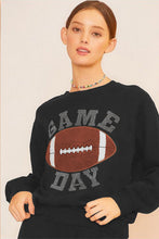 Load image into Gallery viewer, Black GAME DAY Rugby Football Graphic Pullover and Shorts Casual Outfit

