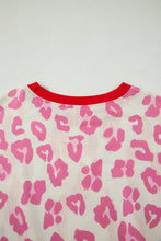 Load image into Gallery viewer, Brown Unique Leopard Print Contrast Trim Top Loose 2pcs Short Set
