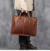 Load image into Gallery viewer, The Hemming Leather Laptop Bag | Vintage Leather Briefcase
