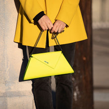 Load image into Gallery viewer, Yellow Purse Leather Clutch Bag Unique Evening Purse Women's Handbag
