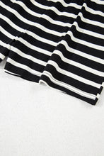 Load image into Gallery viewer, Black White Striped Short Sleeve Top and Shorts Set

