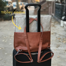 Load image into Gallery viewer, Greenpoint Vegan Backpack Tote with Luggage Sleeve
