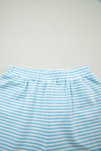Load image into Gallery viewer, Pink Stripe Oversize Mock Neck Sweatshirt and Shorts Set
