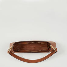 Load image into Gallery viewer, Leather Baguette Bag East West Brown Purse
