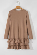 Load image into Gallery viewer, Goat Scoop Neck Tiered Ruffled Hem Long Sleeve Mini Dress
