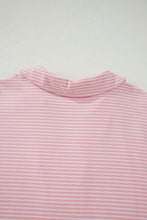 Load image into Gallery viewer, Sky Blue Stripe Dolman Sleeve Polo Shirt and Drawstring Shorts Set
