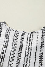 Load image into Gallery viewer, Black Stripe V Neck Bell Sleeve High Waist Mini Dress
