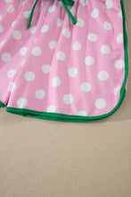 Load image into Gallery viewer, Sky Blue Polka Dot Contrast Edge Casual Short Set
