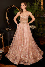 Load image into Gallery viewer, Glitter Corset Layered Ball Gown
