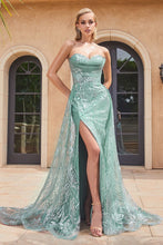 Load image into Gallery viewer, Strapless Glitter Mermaid Gown
