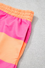 Load image into Gallery viewer, Sky Blue Stripe Seam Detail Half Zip Tee Casual Shorts 2pcs Set
