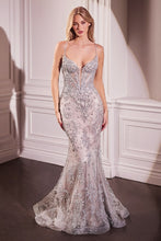 Load image into Gallery viewer, Pearl &amp; Lace Embellished Fit &amp; Flar Gown
