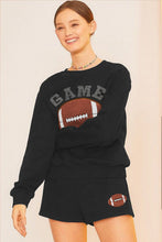 Load image into Gallery viewer, Black GAME DAY Rugby Football Graphic Pullover and Shorts Casual Outfit
