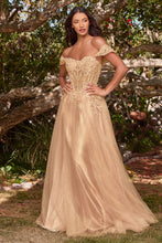 Load image into Gallery viewer, Lace A-Line Gown With Off The Shoulder Sleeves
