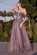 Load image into Gallery viewer, Lace A-Line Gown With Off The Shoulder Sleeves

