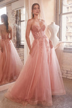 Load image into Gallery viewer, Strapless Layered Tulle Ball Gown
