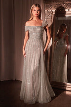 Load image into Gallery viewer, Asymmetrical Off The Shoulder A-Line Beaded Gown
