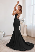 Load image into Gallery viewer, Stretch Mermaid Gown With Lace Up Back
