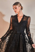 Load image into Gallery viewer, Long Sleeve Embellished Ball Gown
