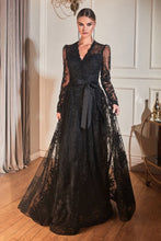 Load image into Gallery viewer, Long Sleeve Embellished Ball Gown
