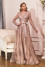 Load image into Gallery viewer, Long Sleeve Embellished Ball Gown
