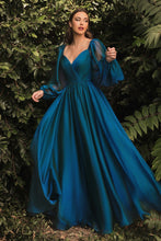 Load image into Gallery viewer, Long Sleeve Chiffon A-Line Dress
