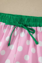 Load image into Gallery viewer, Sky Blue Polka Dot Contrast Edge Casual Short Set
