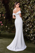 Load image into Gallery viewer, Off The Shoulder Stretch Neoprene White Dress
