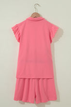 Load image into Gallery viewer, Coral Paradise Half Zipped Ruffled Short Set

