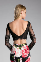 Load image into Gallery viewer, Beaded long sleeve lace crop top. TOP ONLY
