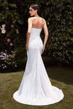 Load image into Gallery viewer, Strapless Stretch Satin Bridal Dress
