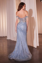 Load image into Gallery viewer, Fully Embellished Off The Shoulder Evening Gown
